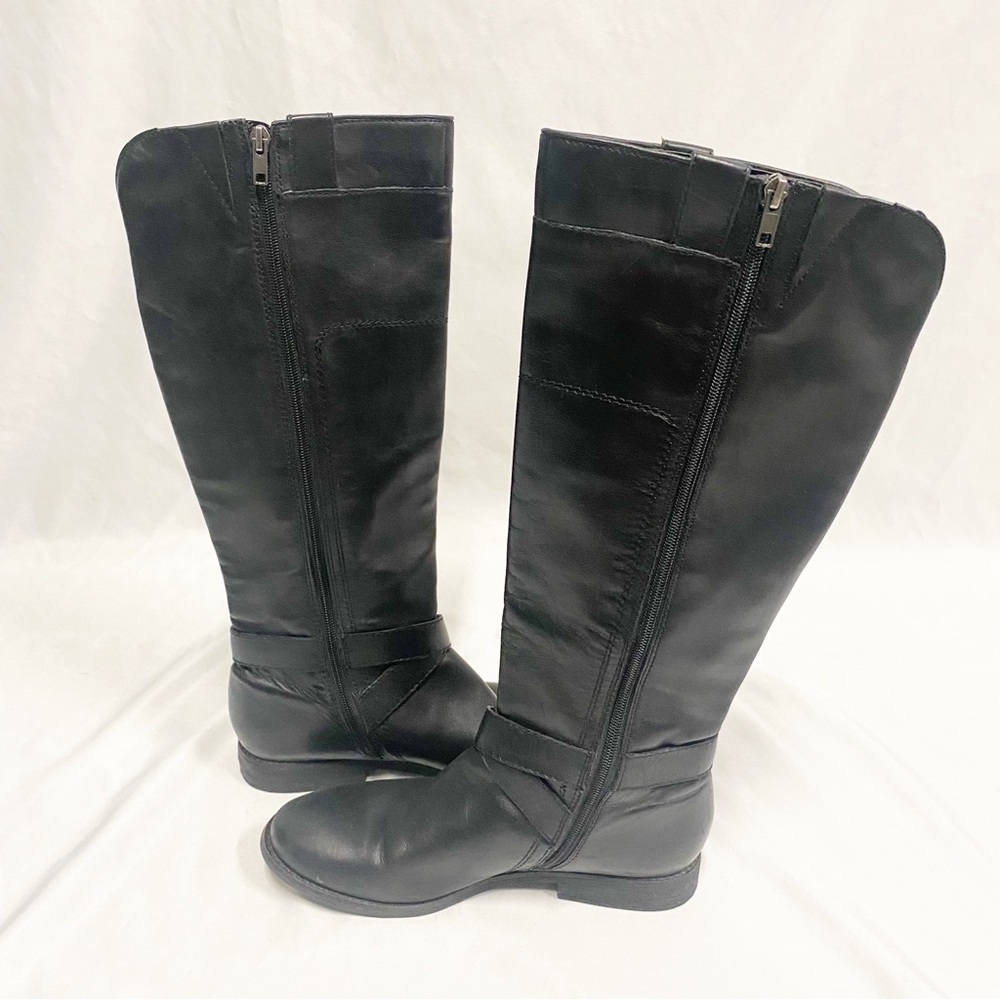 Marc Fisher Black Leather Riding Boots - Picture 5 of 8
